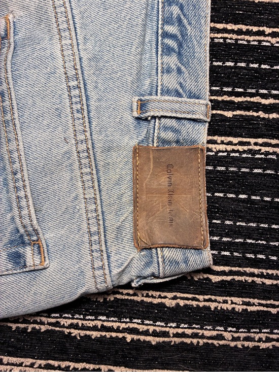 Calvin Klein Other - Calvin Klein Light Blue Denim Shorts with Leather Patch